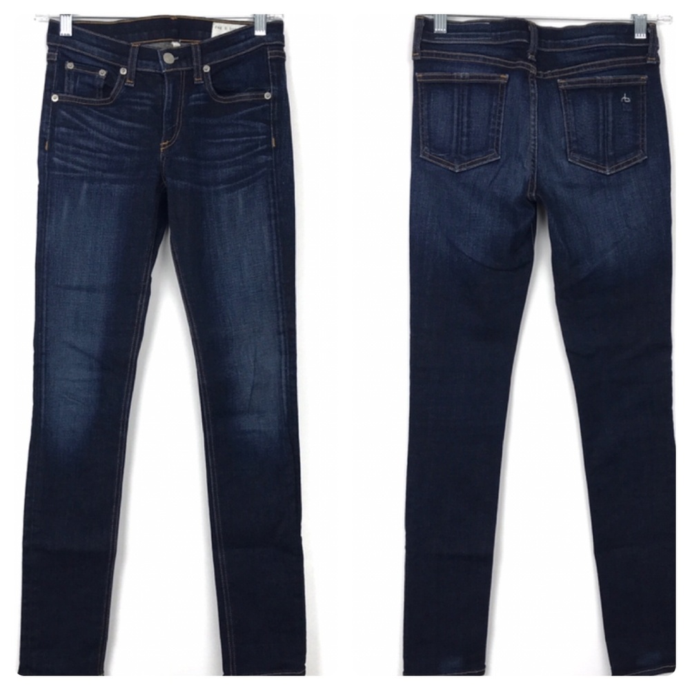Rag & Bone Dark Wash Skinny Jeans Kensington 26